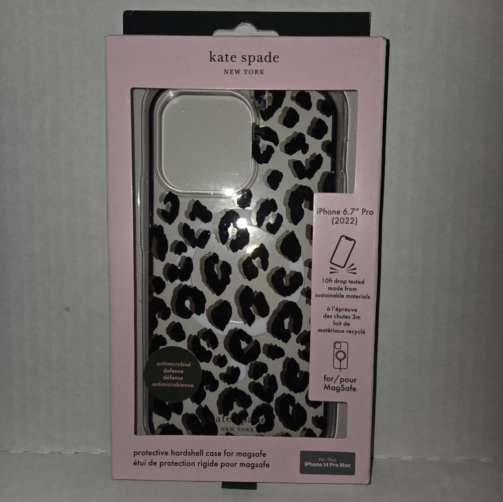 kate spade new york Hardshell Case for iPhone 14 Pro Max - City Leopard Black